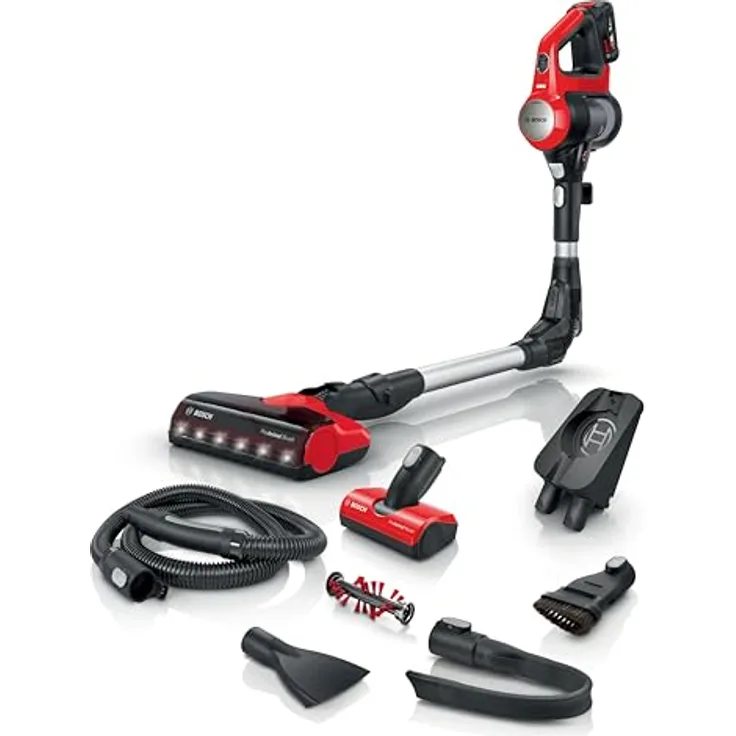 Bosch BCS711PET Besenstaubsauger Silber One Size / EU Plug 220V - Handstaubsauger mit beutelloser Reinigung und 40 min Akkulaufzeit