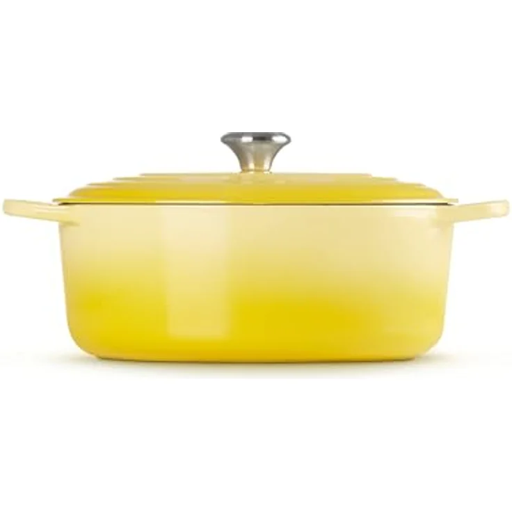 Le Creuset Signature Gusseisen-Bräter mit Deckel, Ø 31 cm, Oval, Für alle Herdarten und Induktion geeignet, Volumen: 6,3 l, Citrus – Bild 4