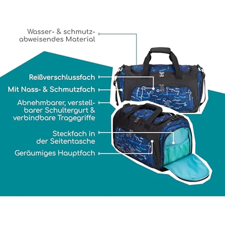neoxx Sporttasche Move, Next Level, 25L, aus recyceltem Material mit Schuhfach, schwarz – Bild 4