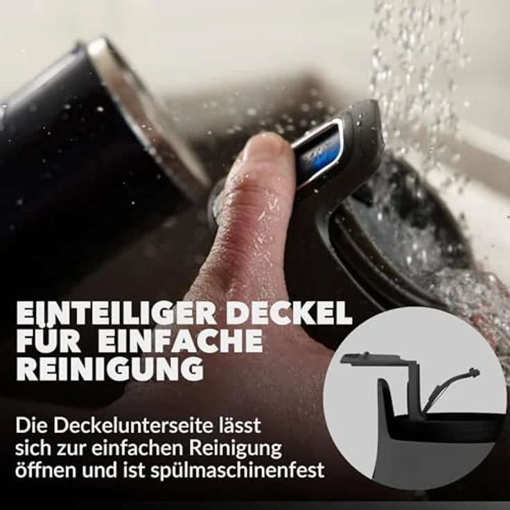 Contigo Thermobecher West Loop Autoseal, Edelstahl Isolierbecher, Kaffebecher to go, auslaufsicher, spülmaschinenfester Deckel BPA-frei, 470 ml , Black , 470 ml – Bild 5