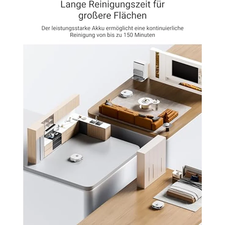 Eureka J12 ULTRA, Robotstaubsauger mit 3D-Objekterkennung, 5.200 mAh Akku, Weiss, mit Nasswischfunktion – Bild 8