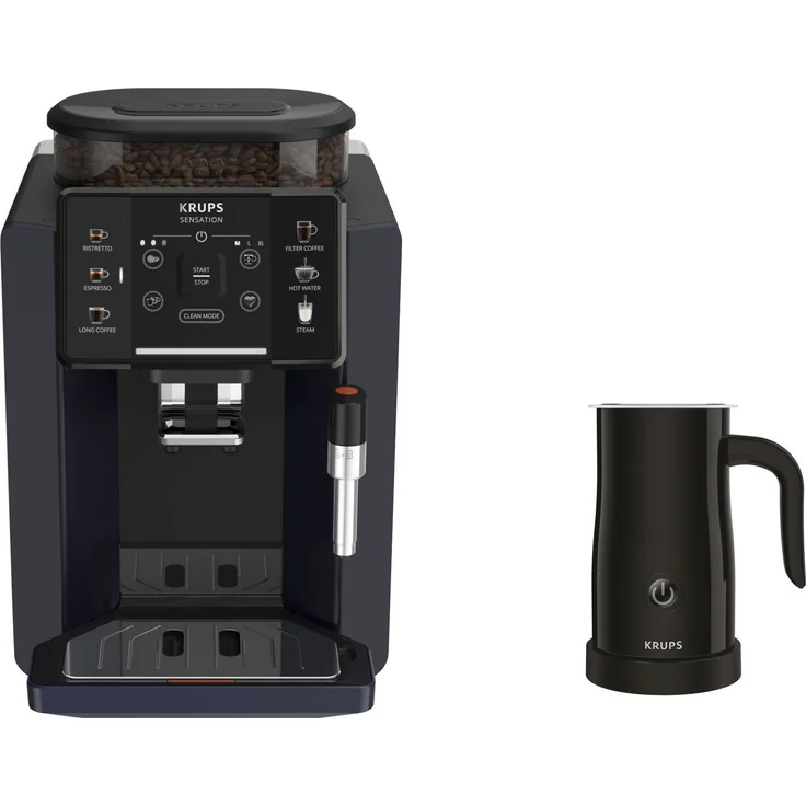 Krups Kaffeevollautomat EA910B.23 Sensation, inkl. Krups Milchaufschäumer, moderne Brühtechnologie, platzsparend, schwarz