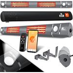 KESSER® Infrarot Heizstrahler 3000W IR-Gastro-Bar Inkl. LED Licht Terrassenstrahler Mit WiFi & Fernbedienung inkl. Schutzhülle Infrarotstrahler Quarzstrahler Terrassenheizer Wand-Heizstrahler