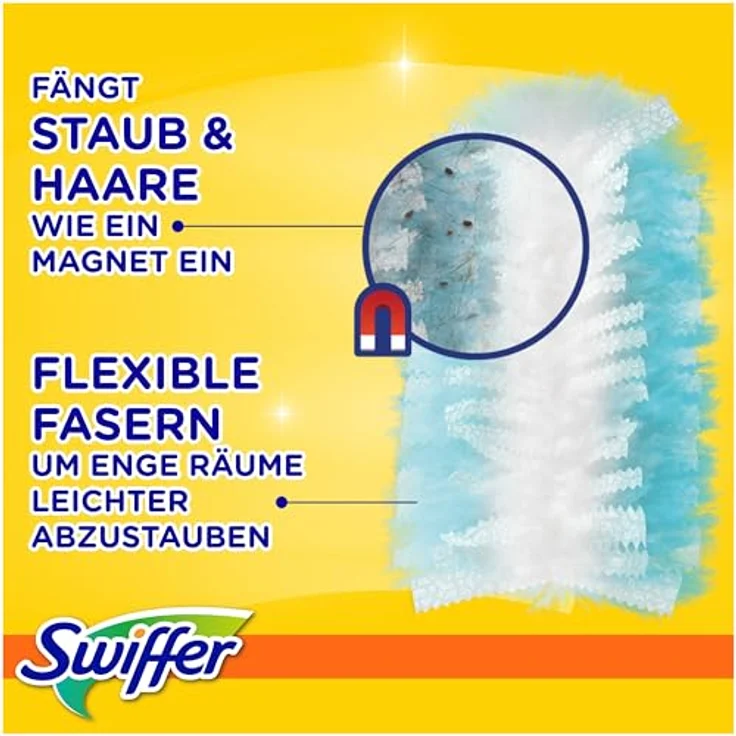 Swiffer Duster KIT, Staubmagnet Starter Set mit 1 Griff und 13 Nachfülltüchern, ideal für empfindliche Oberflächen – Bild 4