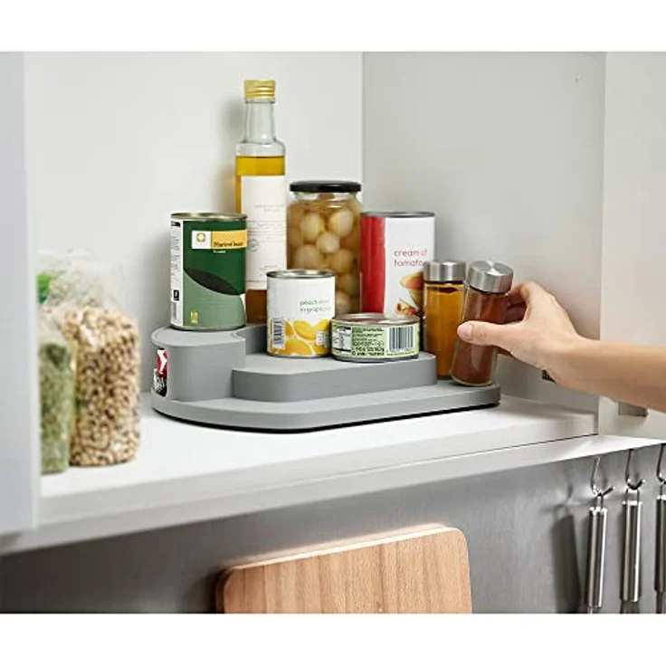 JosephJoseph CupboardStore Drehbarer Stufenorganizer mit Staufächern auf der Rückseite Edelstahl-Grau – Bild 6