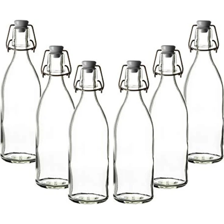 6x Glasflasche mit Bügelverschluss 500ml Draht-Bügelflasche zum Einkochen – Bild 3