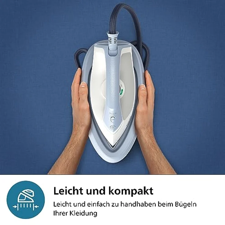 Philips Dampfgenerator der 3000er Serie, Bis zu 25% weniger Zeitaufwand beim Bügeln*, Schnell und leistungsstark, Kompakt und praktisch, Einfach und sicher, Deep Azur (PSG3000/20) – Bild 5