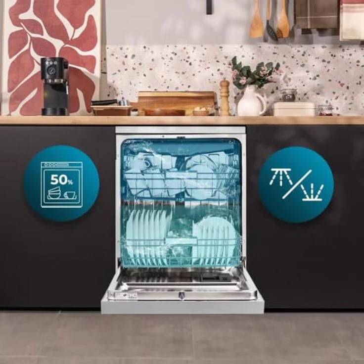 Cecotec Bolero Aguazero 6620, Geschirrspüler mit 15 Maßgedecken, 8 Programmen und Turbo-Trockenfunktion, Weiß – Bild 13