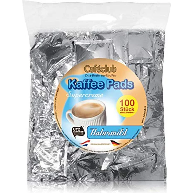 Cafeclub Kaffee-Pads Supercreme Mild - 100Stk einzeln verpackt, Pad für zb Senseo – Bild 2