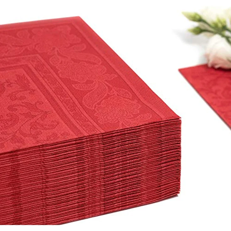 50 Servietten ''ROYAL Collection'' 1-4-Falz 40 cm x 40 cm rot ''Ornaments'' – Bild 6