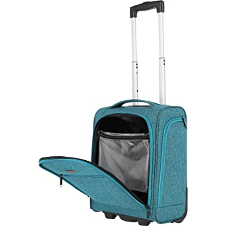 travelite 2-Rad Handgepäck Koffer mit Liquids Bag erfüllt IATA Bordgepäck Maß, Gepäck Serie CABIN Underseat: Kompakter Weichgepäck Trolley, 43 cm, 28 Liter, Leicht|Teleskopgriff – Bild 5