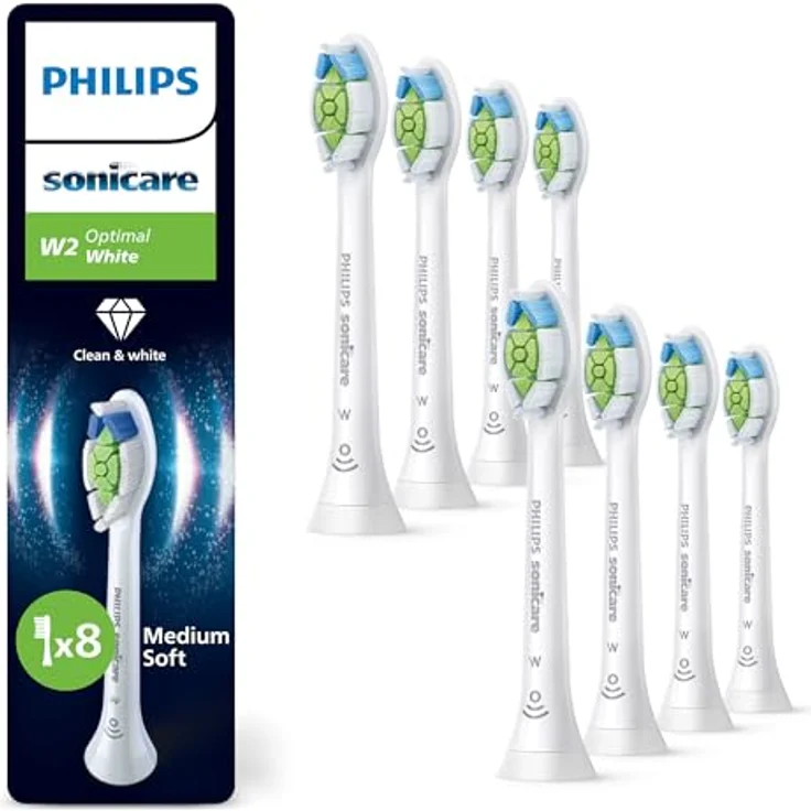PHILIPS Sonicare W2 Optimal White Bürstenköpfe, 8er-Pack, bis zu 100% mehr Fleckenentfernung, weiß – Bild 1