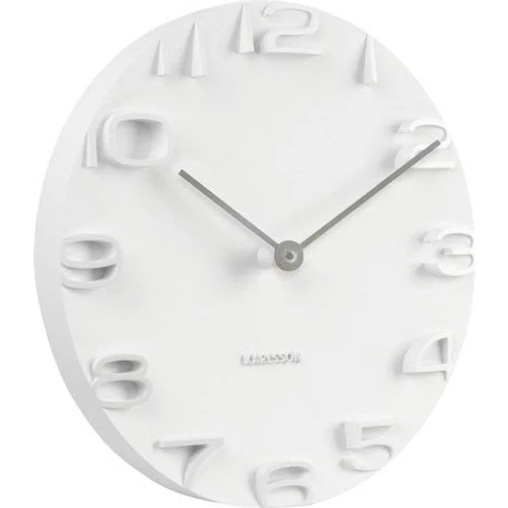 Karlsson KA5311WH Wanduhr On The Edge, weiß mit Zeiger, Chrom, Ø 42 cm – Bild 3