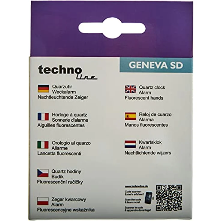 Technoline Quarzwecker Modell SD, analoger Wecker mit nachtleuchtenden Zeigern, schwarz, kompakte Größe 8,3 x 4 x 8,3 cm – Bild 3