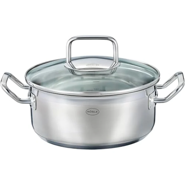 RÖSLE Fondue-Set für 6 Personen, Edelstahl 20 cm Fondue-Topf mit Glasdeckel, 1000W Gasbrenner, klappbares Rechaud & Zubehör für Käse- und Schokofondue – Bild 3