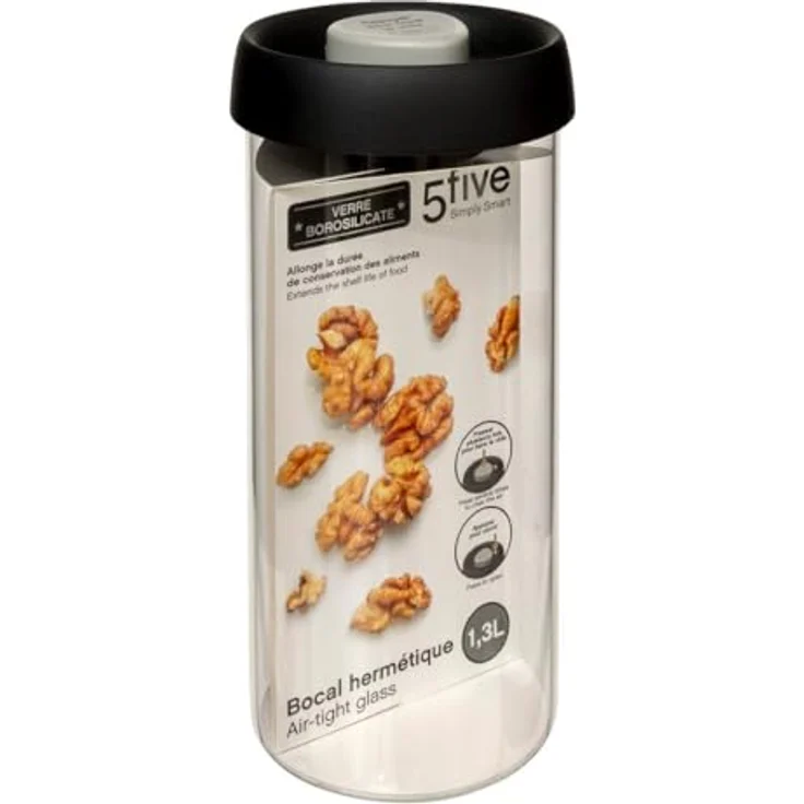XXXL Vakuumbehälter, 600 ml, Kunststoff, Schwarz, 10.2x22x10.2 cm, für längere Frische von Lebensmitteln, spülmaschinenfest – Bild 2
