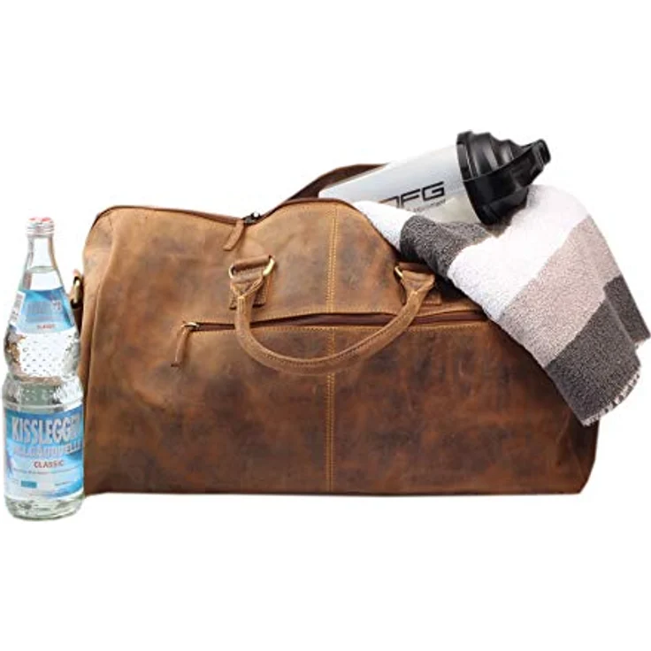 Greenburry Vintage Weekender Reisetasche, Leder 50 cm, braun, 100% Leder, 50 x 26 x 36 cm – Bild 5
