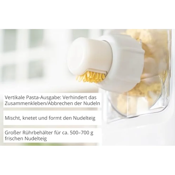 Unold Nudelmaschine Nora 68820, elektrische Pastamaschine mit 260 Watt, weiss, inklusive Rezeptbuch und spülmaschinenfestem Zubehör – Bild 11