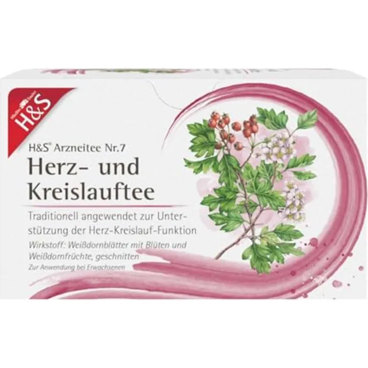 H&S Herz Kreislauf Tee, Filterbeutel 20x2 g zur Unterstützung der Herz-Kreislauf-Funktion