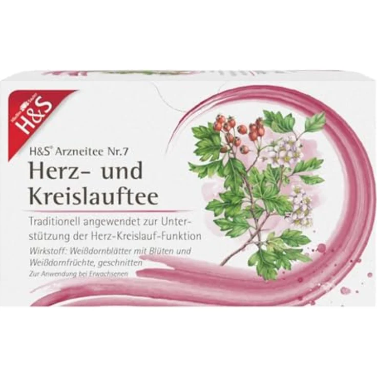 H&S Herz Kreislauf Tee, Filterbeutel 20x2 g zur Unterstützung der Herz-Kreislauf-Funktion – Bild 1