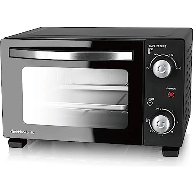 Melchioni Family Elektrischer Ofen DEVIL 11 | 11 Liter Kapazität, einstellbare Temperatur bis zu 230°C, 30-Minuten-Timer, Schwarz – Bild 1