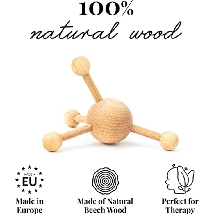 Tuuli Accessories Triggerpunkt Massagegerät Massager Massagespinne Rücken Nacken Schulter aus Holz – Bild 4
