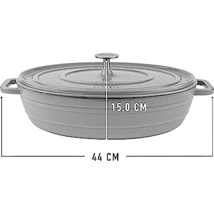 Sallys Gusseisenbräter Alime (Smokey Grey) - Hochwertiges Gusseisen, vielseitig einsetzbar, geeignet für Induktion – Bild 3