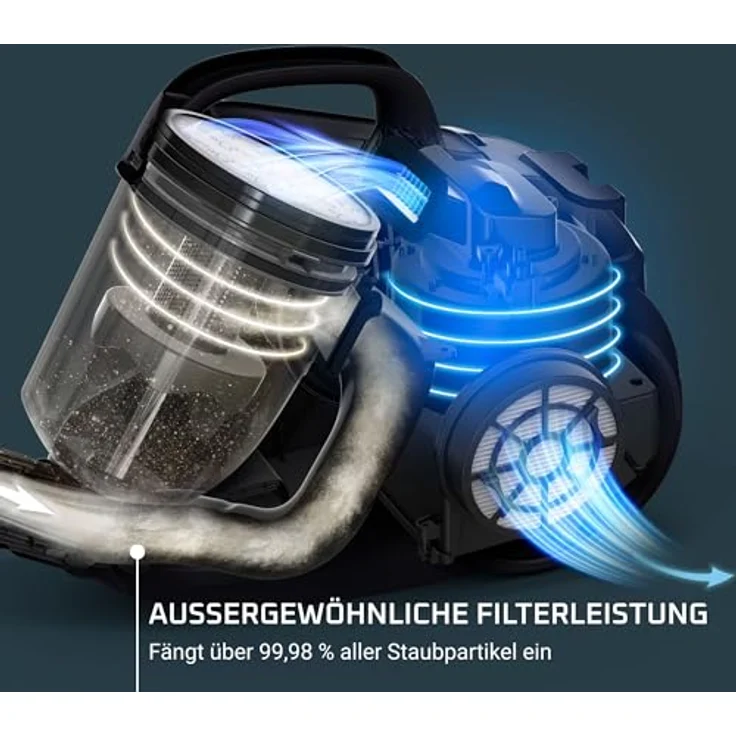 Rowenta Swift Power Cyclonic RO2913EA Staubsauger ohne Beutel, Regal & Lava, 750 W, 77 decibeles – Bild 6