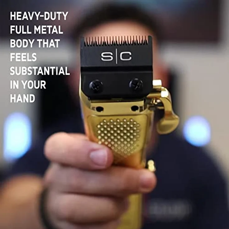 Professioneller Herren-Haarschneider Stylecraft by Gamma Più, Clipper mit Bürstenlosen Motor, 6 Stunden Autonomie ohne Kabel, Verstellbare Klinge, 8 Kämme, Klingenständer, Stabiles Metallgehäuse – Bild 3