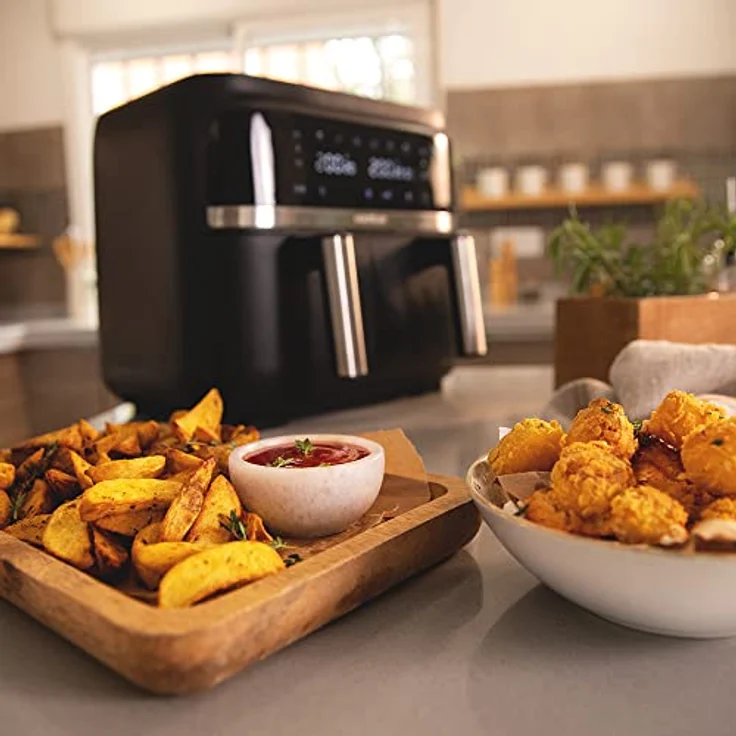 Cecotec Heißluftfritteuse 9 L CecoFry Advance Double. 2850 W, Kompakte, Digitale und ölfreie Diätfritteuse, zwei Körben mit Doppelter Temperatur und PerfectCook-Technologie – Bild 2