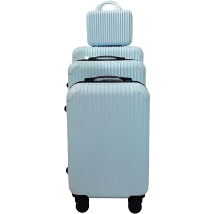 NTK-Collection Frenzi Hartschalenkoffer 4er-Set Blau, mit Teleskopgriff, integrierten Zahlenschloss und geräumigem Innenraum (115 l, 50 l, 80 l, 10 l) – Bild 1