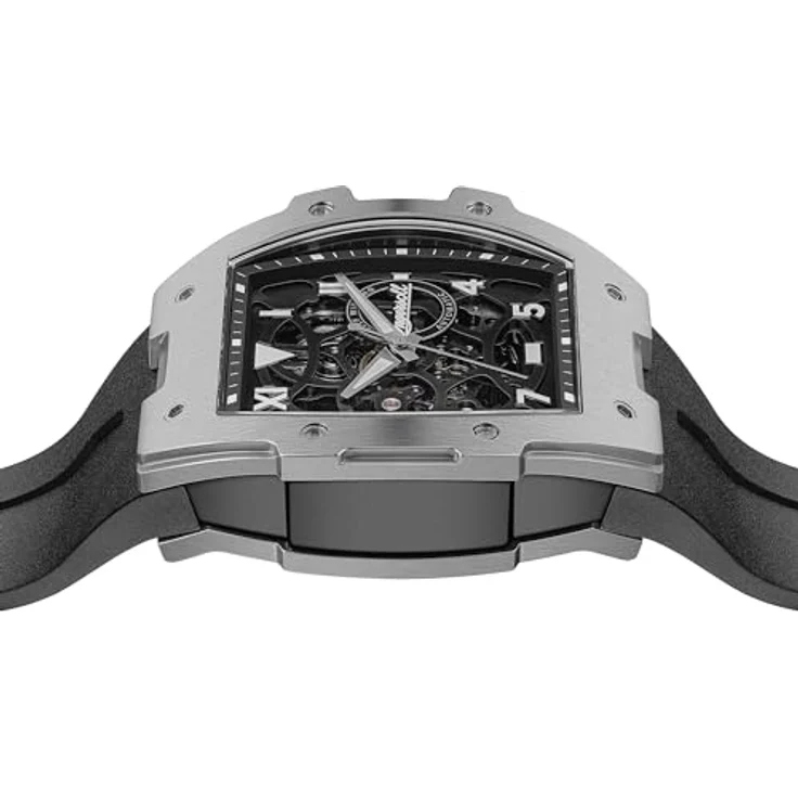 Ingersoll Automatikuhr The Play 45.2 mm Automatik Herren I15301, Schwarzes Skeleton-Zifferblatt und schwarzes PU-Armband – Bild 6
