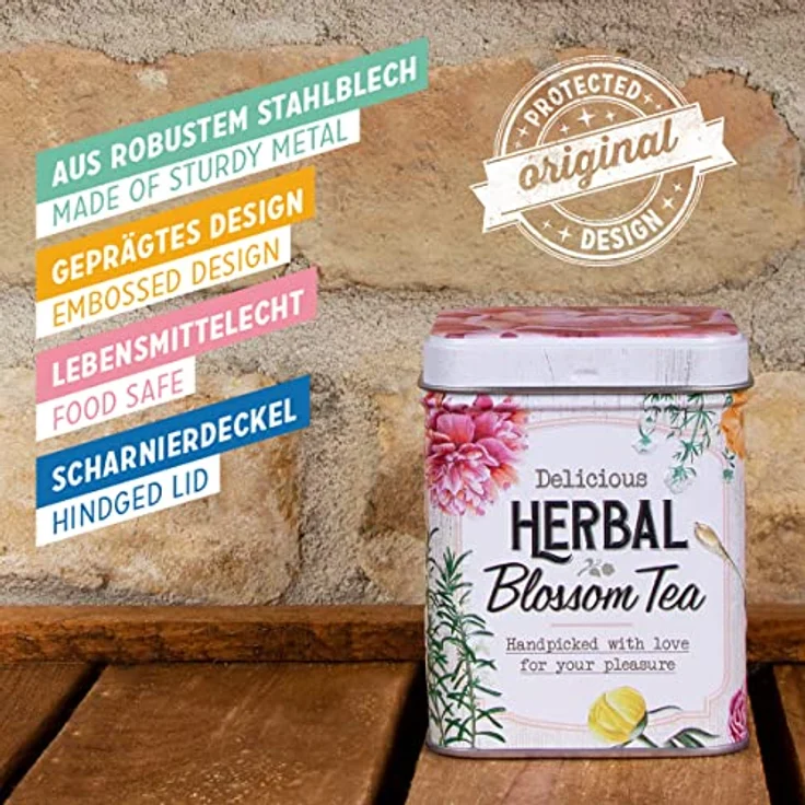 Nostalgic-Art Retro Teedose, Herbal Blossom Tea – Geschenk-Idee für die Küche, Aufbewahrung für losen Tee und Teebeutel, Vintage Design, 100 g – Bild 4