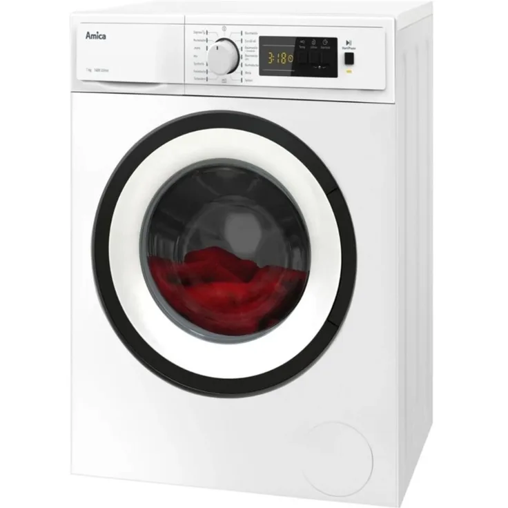 Amica WA 474 072, Frontlader Waschmaschine mit 7 kg Fassungsvermögen, 15 Programmen, bürstenlosem Motor und Startzeitvorwahl