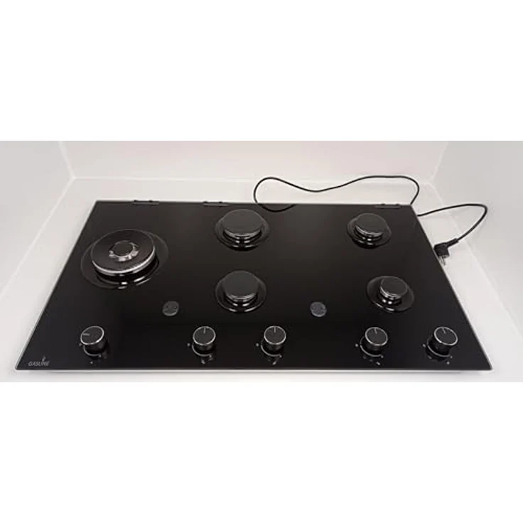 Gasline GAG90GLG Gaskochfeld 90cm Schwarz Glaskeramik mit 5 Brennern WOK Brenner 4,2 kW, 3,8kW Wok Brenner, autark, Erdgas 20mbar / Propangas 50mbar – Bild 5