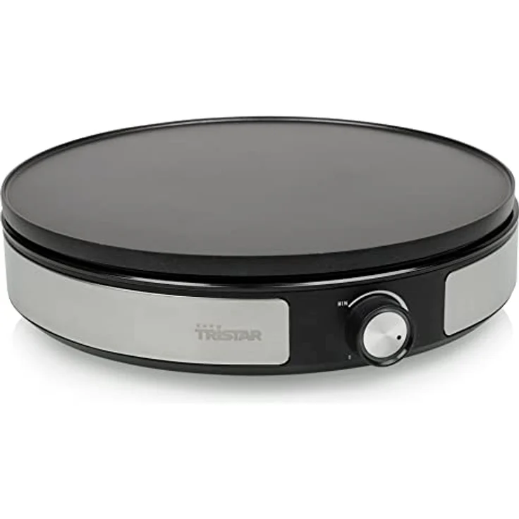 Tristar BP-2639 – 2-in-1 Crêpe-Maker – wendbare Platte – Durchmesser 33 cm – für einen großen oder 7 kleine Crepes– Inklusive Zubehör – einstellbarer Thermostat – Edelstahl – schwarz – Bild 1