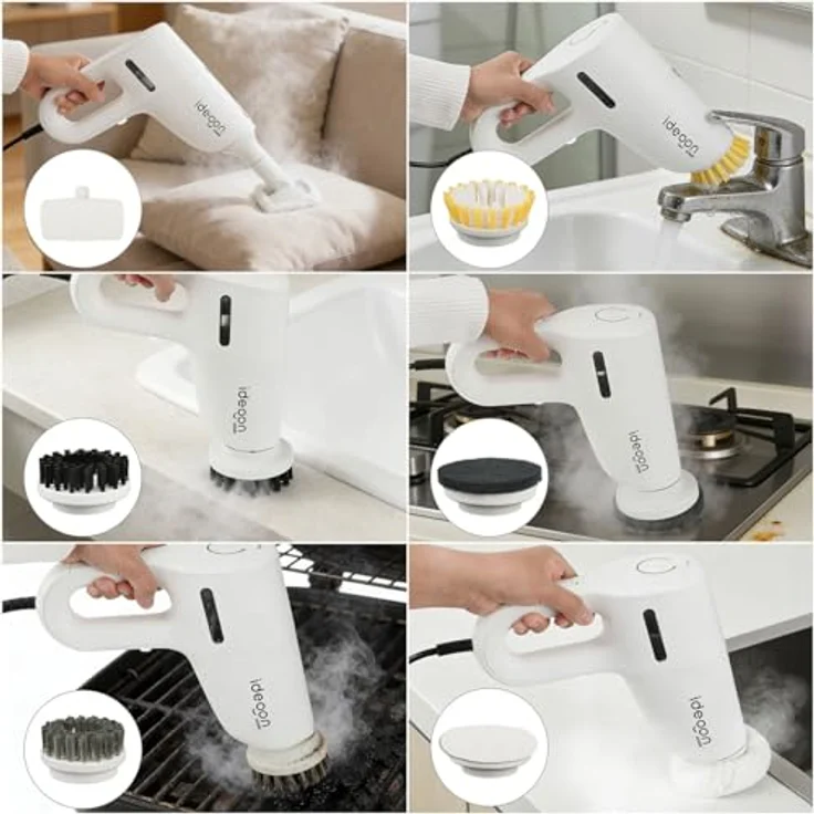 shop'n smile ideoon Dampfreiniger 3in1, 1200W, 100°C Dampftechnologie, 200 ml, beutellos, LED-Betriebsanzeige, 10 Min. Dampfbetrieb, 15 Sek. Aufheizzeit – Bild 9