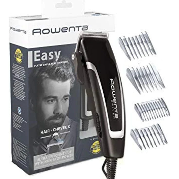Rowenta Driver TN1603 Haarschneider mit Klingen aus Edelstahl und 20 Hochleistungsschnittlängen mit festem Kamm, inkl. Bürste und Öl, 4 feste Aufsätze, mit Kabel – Bild 1