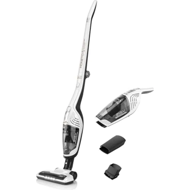 ETA Hand- und Akkustaubsauger Moneto II I 2in1 I Li-Ion Akku 21,6V I HEPA Filter I Rotierende Elektrobürste I Zyklon-Filtersystem I Weiß