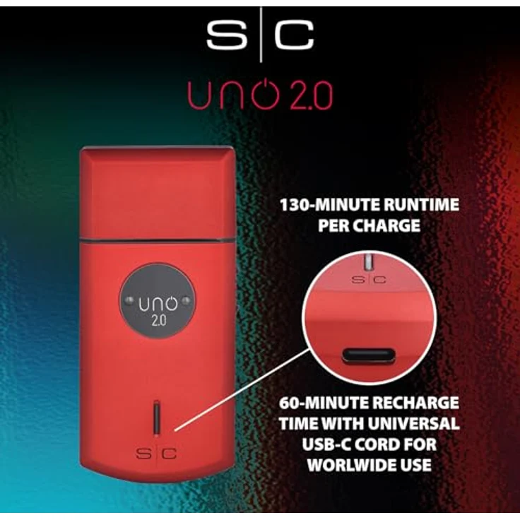 Stylecraft Uno 2.0, Elektrorasierer für Bart und Haare, kabellos, 130 Minuten Laufzeit, ergonomisch, USB Typ C, 9.000 U/min, 90 g, inkl. Reisebeutel – Bild 4