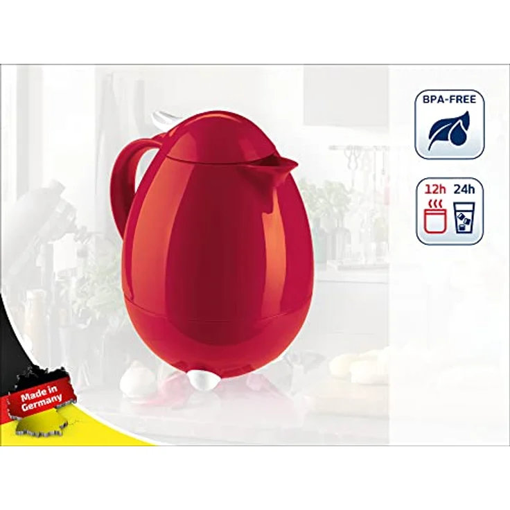 Leifheit Columbus Isolierkanne, 1 l, dunkelrot – Bild 3