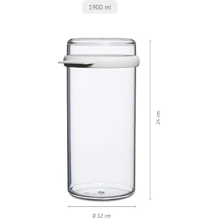Mepal Zwiebackdose Stora Duo Pack, Luftdichte Aufbewahrungsbox mit 1900 ml Fassungsvermögen, Transparent & White – Bild 3