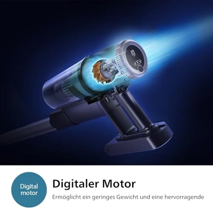 Philips Kabelloser Akku-Staubsauger 3000-Serie - Staubsaugen und Wischen in einem, Digitaler Motor, präzise LED-Düse, 60 Minuten Laufzeit, Abnehmbarer Akku, PowerCyclone 8, Aqua-Modul (XC3132/01) – Bild 2