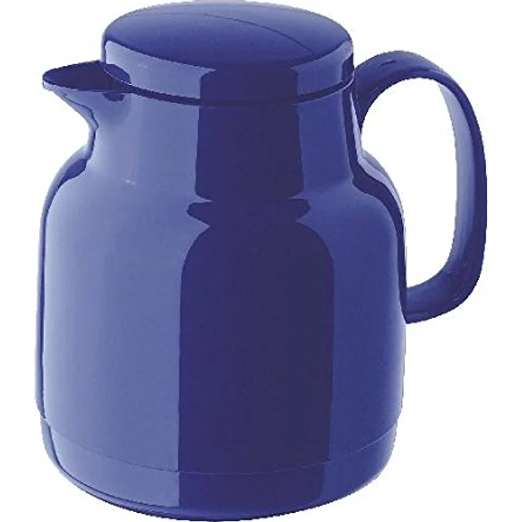 Helios Mondo Kunststoff-Isolierkanne, dunkelblau, 1 Liter, Weithalskanne mit Helios Q100 Qualitätsglas-Einsatz – Bild 2