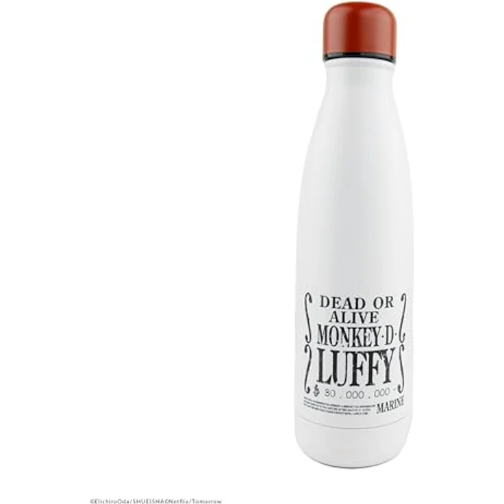 Cinereplicas One Piece - Wanted Luffy Isolierte Wasserflasche - 500ml - Offizielle Lizenz, hält heißes Wasser kochend heiß und kaltes Wasser eiskalt – Bild 2