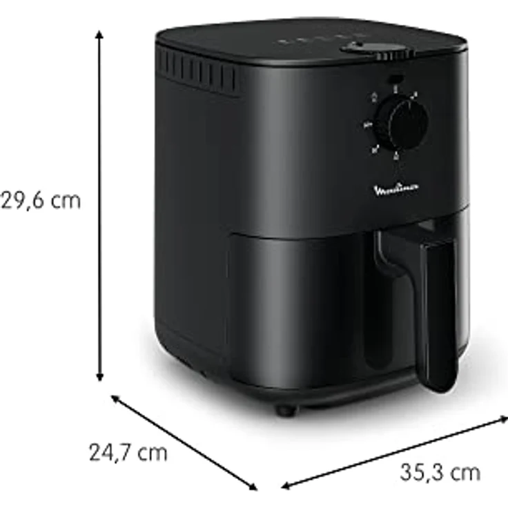 Moulinex Easy Fry Essential EZ1308 Heißluftfritteuse, mit wenig oder ohne Öl, manuelle Steuerung, 5 Programme, gesunde Mahlzeiten, Fassungsvermögen 3,5 l/1 kg, bis zu 4 Personen, Schwarz – Bild 3