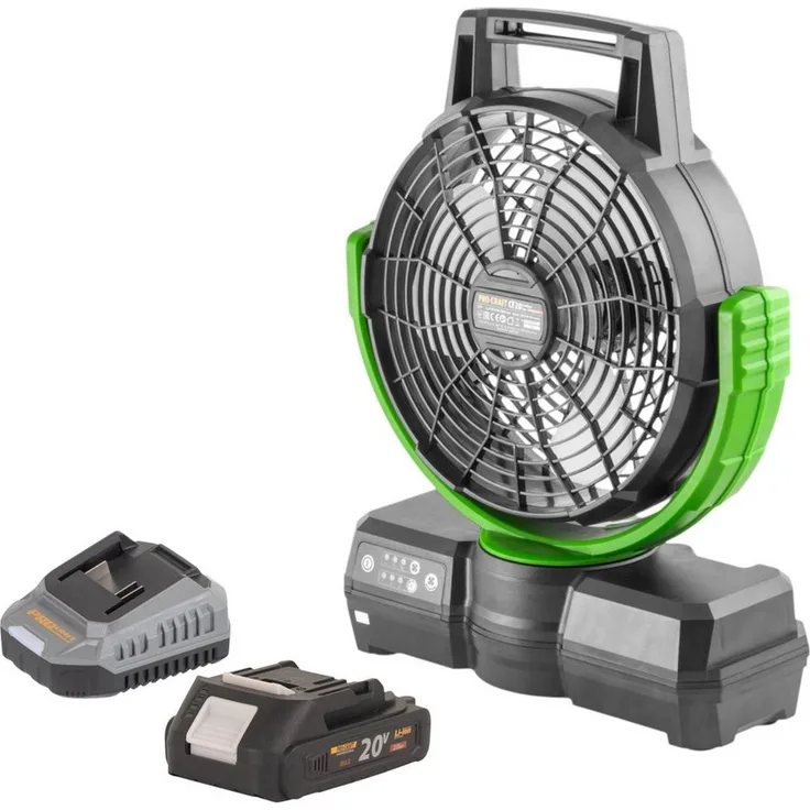 PRO CRAFT Akku-Standventilator CF20bb, tragbarer Ventilator mit 20 V, 235 mm, inkl. 2,0 Ah Akku und Ladegerät