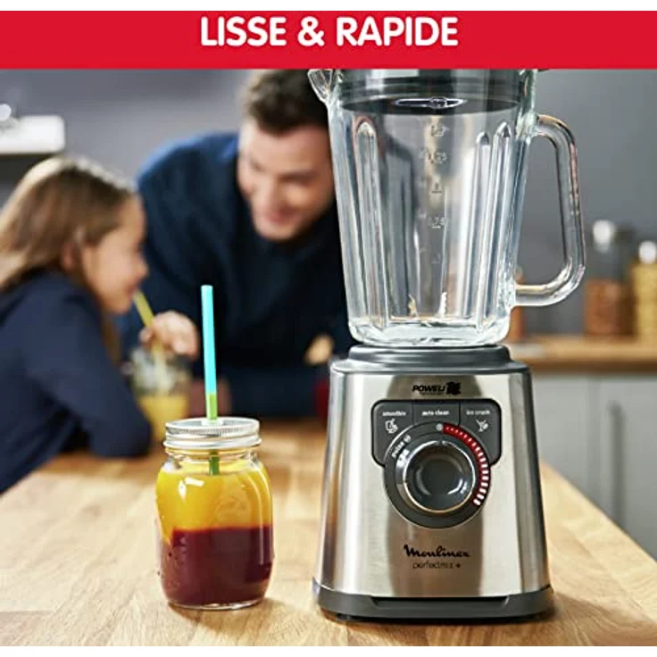 Moulinex Perfect Mix + LM811D10 - 1200-W-Mixer, glasierter Edelstahl, hintergrundbeleuchteter Geschwindigkeitsregler, 3 Programme, manueller und automatischer Reinigungsmodus – Bild 6