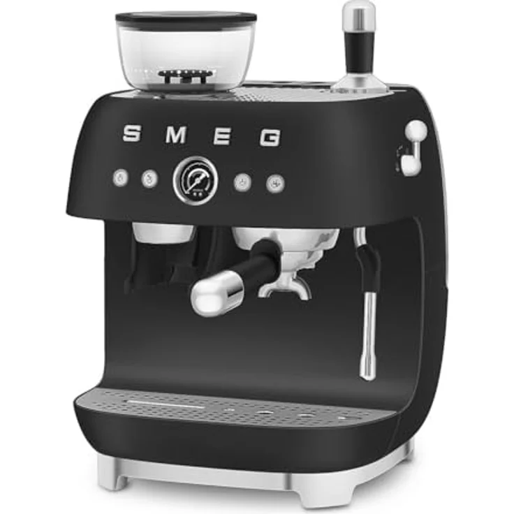 Smeg 50's Style EGF03BLMEU, Espresso Kaffeemaschine, Schwarz, mit 2-jähriger Herstellergarantie und Garantieverlängerung auf 5 Jahre – Bild 4