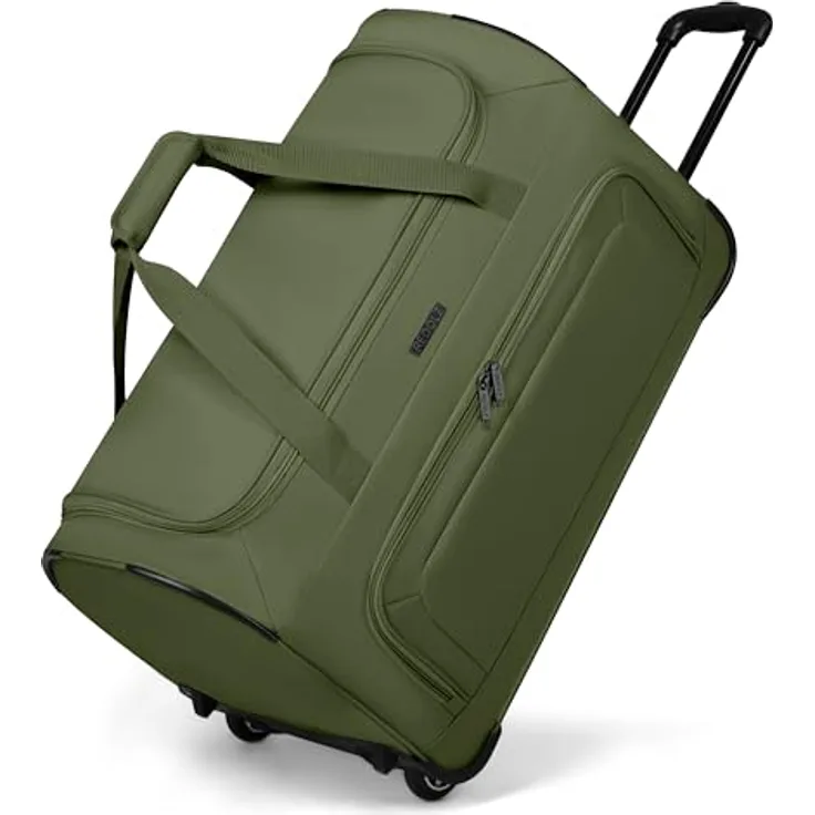 Redolz Duffle Essentials 2 Rollen Reisetasche, 37 cm, Grün, 80 l, arretierbarer Griff und robuste Polyesterbauweise